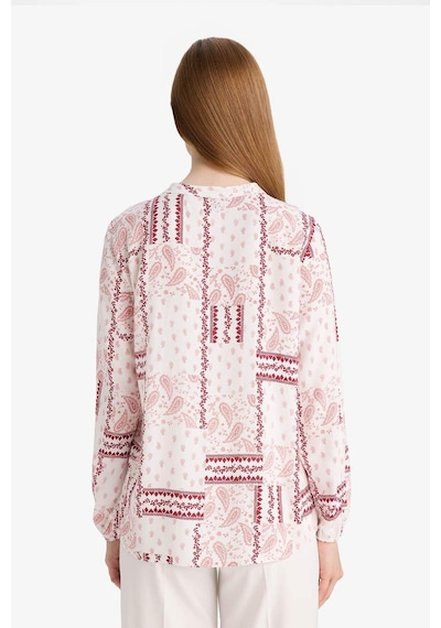 Defacto Regular Fit Desenli Apaş Yaka Uzun Kollu Bluz N1809az25sppn436 Pembe