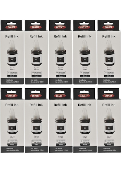 Ekoset Canon G3411 G4411 Uyumlu Siyah Mürekkep 135 ML 10 Adet