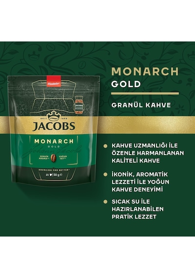 Jacobs Monarch Gold %100 Çözünebilir Kahve 50 G Granül