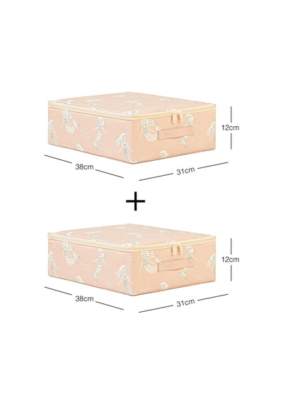 Ocean Home Textile 2'li Çocuk Odası Deniz Kızı Destekli Kutu Hurç Set 31 X 38 X 12 Cm Pembe
