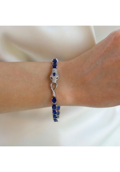 Sky Red Colleciton Serpent Safir Creatif Gümüş Bileklik Gümüş