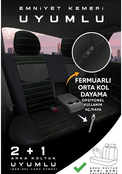 Kia Soul Suv 2016-2019 Uyumlu Tegin Pulse Serisi Raşel Siyah Yeşi