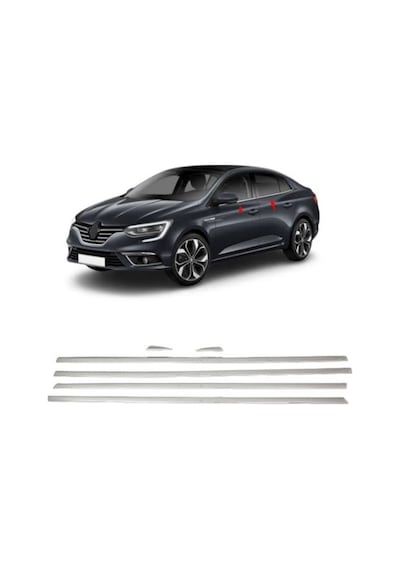 Renault Megane 4 2015-2020 P.Ç Krom Cam Çıtası 6 Parça