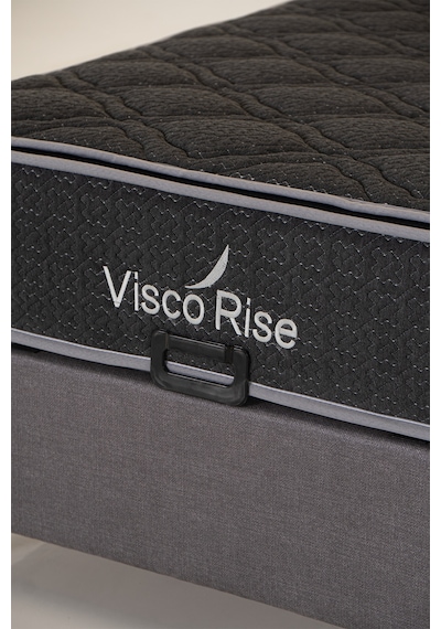 Visco Rise Ortopedik Paket Yaylı Yıkanabilir Pedli Yatak Baza Ve Başlık Dahil Değildir Tek Kişilik Siyah