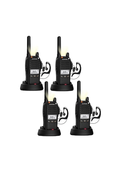 4lü Baofeng E88 Ekranlı Pmr 446 El Telsizi Yeni Tasarım Type-c Şarjlı Kulaklık Dahil Set