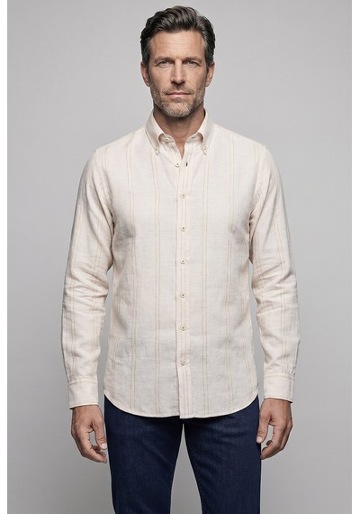 Bisse Hardal Regular Fit Keten Uzun Gömlek Gmktn261081 D19