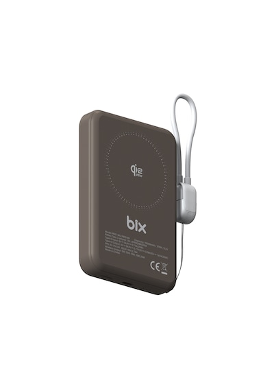 Bix Pb121 Qi2.2 Sertifikalı 25w Kablosuz Magsafe 10000mah Ultra Korumalı Powerbank Dahili Usb-c Kablolu Kahverengi