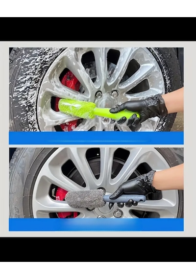 Jant Temizleme Fırçası Süngerli Üstü Microfiber Saplı İthal Ürün