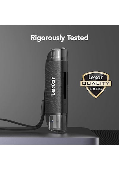 Lexar Çift Yuvalı Usb-a/c Okuyucu, 205mb/s'ye Kadar Aktarım Hızı,