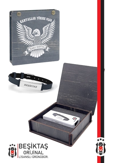 Beşiktaş Lisanslı Fashion Ayarlanabilir Bileklik Kutulu 001