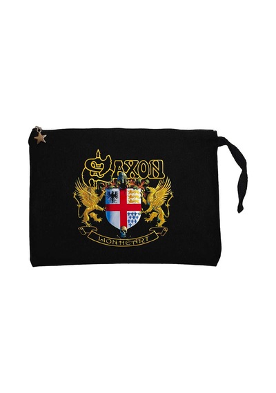 Saxon Lionheart Siyah Clutch Astarlı Cüzdan / El Çantası