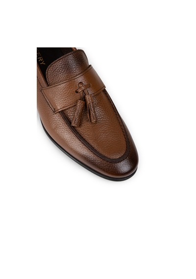 Deery Hakiki Deri Taba Rengi Püsküllü Erkek Loafer - 01989mtbac01 Taba