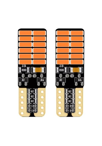 24 Ledli Dipsiz T10 Park Ampulü 24v Turuncu Işık 2 Adet