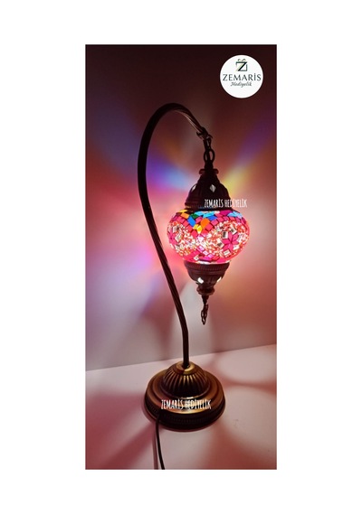 Deveboynu Gece Lambası Otantik Mozaik Lamba Abajur Kırmızı - 715690181 Kırmızı