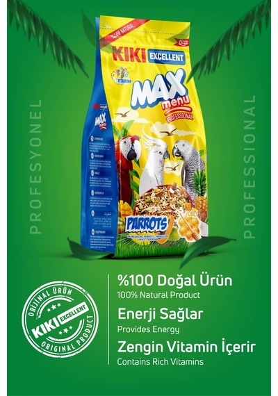 KIKI Excellent Kuş Max Menu Parrots Papağan Yemi 1000 Gr. KB309
