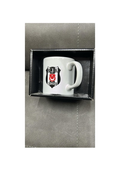 Beşiktaş Lisanslı Taraftar Seramik Kupa Siyah Beyaz