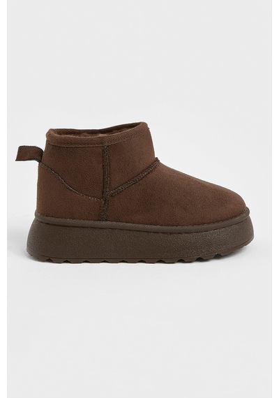 Tonny Black Kalın Poli Taban İçi Kürklü Süet Görünümlü Çocuk Unisex Kahve Günlük Bot Tbsz015 Kahve