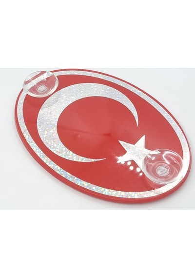 Ay Yıldız Vantuzlu Oval Dekor Pleksi Plaka Özel Aynalı Yazı