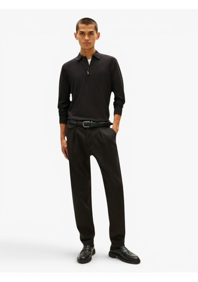 Tommy Hilfiger Dc Performance Zıp Polo Erkek Siyah Polo - Mw0mw44244