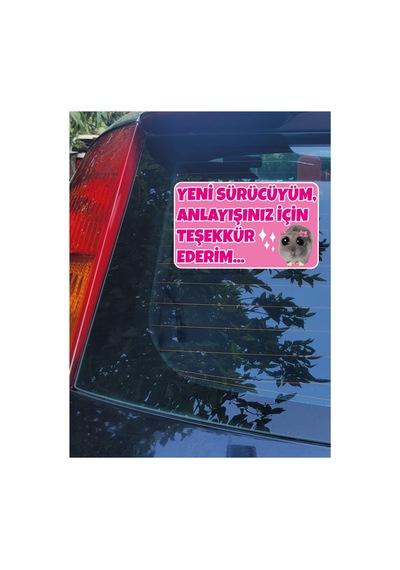 Acemi Sürücü Yeni Sürücü Sticker 22x13 Su Geçirmez Sticker Araba Etiket Sticker