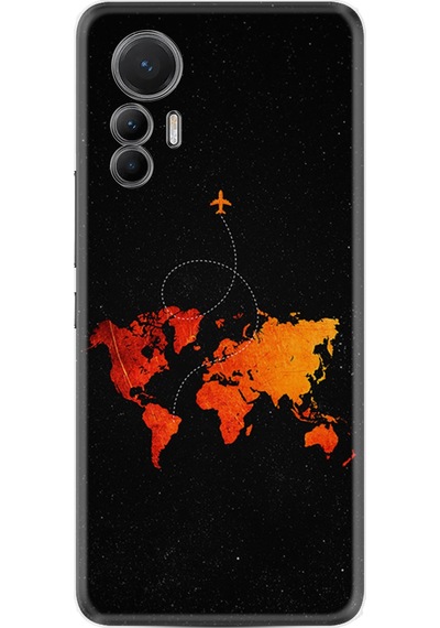 Xiaomi 12 Lite Kılıf Silikon Desen Özel Seri İz Bırakan Uçak 1778