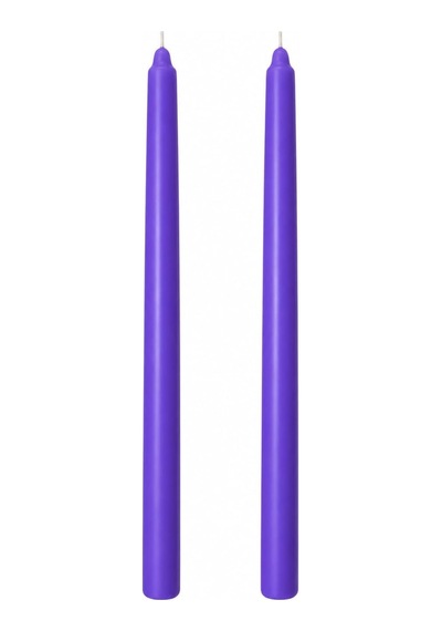 2'li Mor Şamdan Mum Seti 25 Cm Dekoratif İnce Şamdan Mum, Kokusuz Parafin Wax,%100 Pamuk Fitil, El Döküm, Uzun Diğer