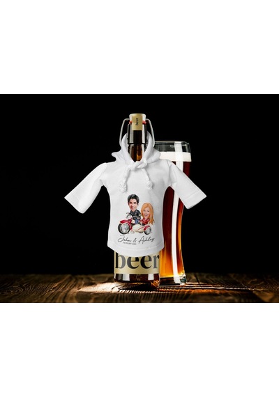 Bk Gift Kişiye Özel Sevgililer Karikatürlü Mini Beyaz İçki Şişesi Tişörtü , Ev Bar Dekoru, Viski, Şarap, Votka, Rakı Şişesi Tişörtü, Ev Barı-18