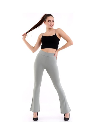 Self Clothing Kadın Mint Yeşil Yüksek Bel Fitilli Dayanıklı Örme Kumaş Toparlay