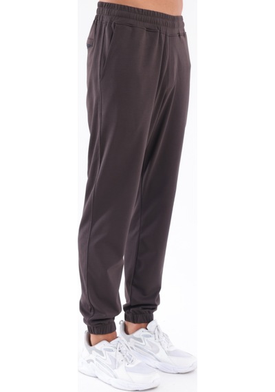 Rowinger Modal İnterlock Kumaş Nakış Logolu Paçası Lastikli Erkek Jogger Eşofman Altı Brown