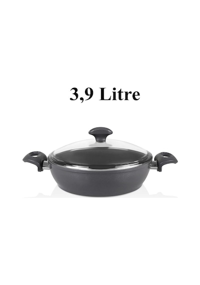Falez Seramik Tencere Tava Seti 26 Cm Tava Ve Karnıyarık + 24 Cm Derin Tencere Füme