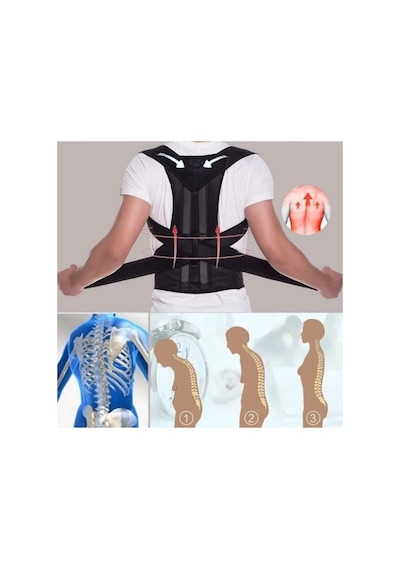 Fit Women Medikal Dik Duruş Sırt-bel Korsesi Kadın-erkek Kamburluk Önleyici Dik Duruş Sporcu Korsesi 4422 Siyah