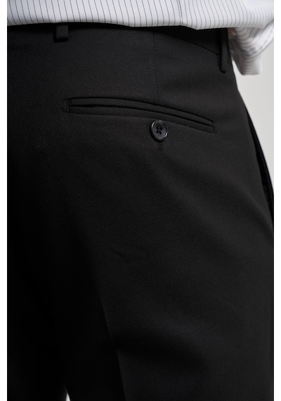 İmza Siyah Esnek Yandan Cepli Slim Fit Classic Pantolon 1003250160 Siyah