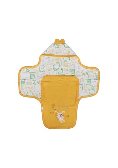 Unisex Sarı Renkli Hayvan Desenli Kundak Battaniye Çok Renkli