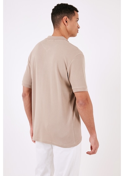 Buratti Pamuklu Regular Fit Fermuarlı Erkek Polo Yaka T Shirt 5902738 Vizon