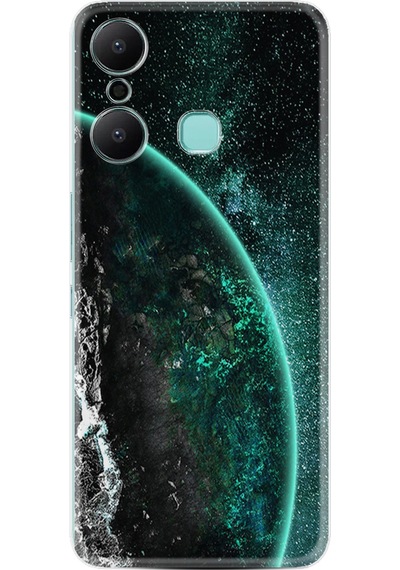 Infinix Hot 20 Play Kılıf Resimli Desenli Silikon Platinium Series Green World 1856