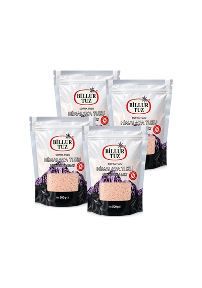 Billur Tuz Himalaya Tuzu 500 Gr Öğütülmüş X 4 Adet