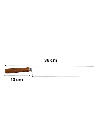Cağ Kebap Şişi Paslanmaz Çelik Ve Ahşap Saplı 6'lı - 36 Cm