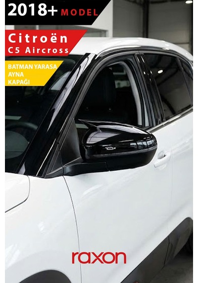 Citroën C5 Aircross 2018+ Batman & Yarasa Ayna Kapağı Parlak Piano Black Sport