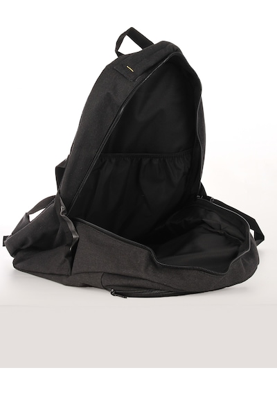 Sr-03 Unisex Kanvas Kumaş Laptop Bölmeli Outdoor Sırt Çantası Dağcı Sırt Çantası Escp01 Siyah