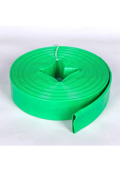 Besttech 4" - 25 Metre Uv Katkılı Pvc Kaplı Tekstil Örgülü 7 Bar Layflat Yassı Verici Hortum