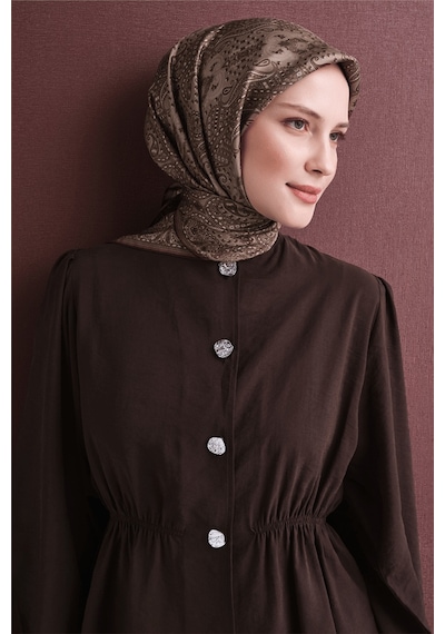 Armine İpek Eşarp 2027 Kış - 9631-86 Sütlü Kahve Sura