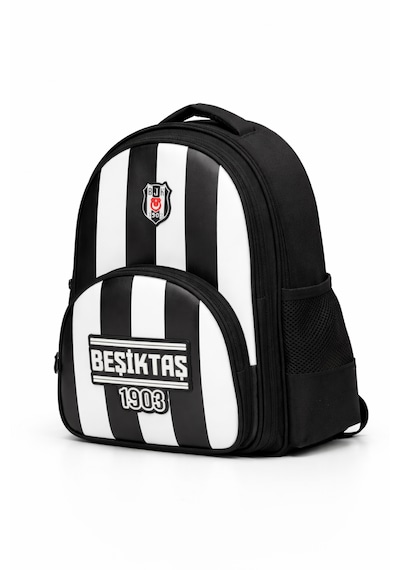 Beşiktaş Lisanslı 3 Bölmeli Çubuklu Desen Okul Çantası - Rubber Logolu Su İtici Kumaşlı Sırt Çantası Siyah - Beyaz Beşiktaş Lisanslı 3 Bölmeli Çubuklu Desen Okul Çantası - Rubber Logolu Su İtici Kumaşlı Sırt Çantası Siyah - Beyaz