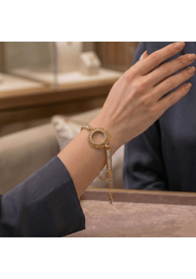 Lale Desenli C Eyreklik Takılabilir Imitasyon Bileklik Gold