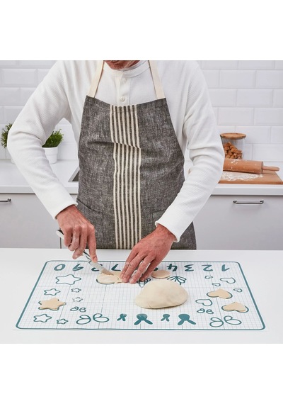 Ikea Baktradıtıon Silikon Pişirme Matı 61 X 46 Cm Beyaz Turkuaz Beyaz - Mavi