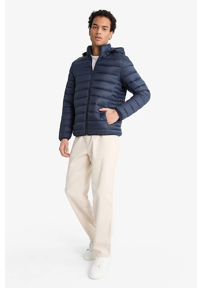 Defacto Su Geçirmez Slim Fit Dar Kesim Kapüşonlu Fermuarlı Şişme Mont N4661az25aunv175 Lacivert