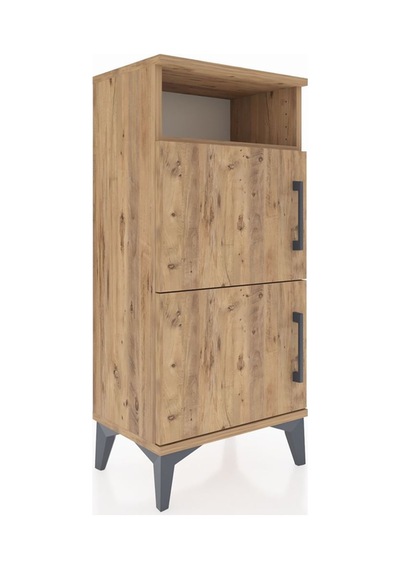 Arges Komodin Tek Raflı 2 Kapaklı 44x30x96 Çam-çam Çam