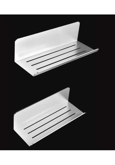 Deltahome Paslanmaz Çelik 2 Adet 24cm Duş Rafı Yapışkanlı Kolay Montaj / Paslanmaz Çelik 304 Kalite - Inox Çok Renkli