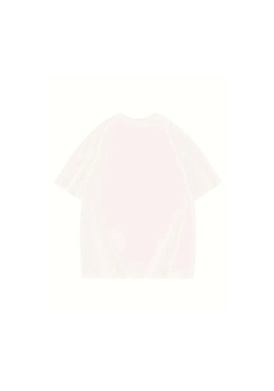 Thousand Baskılı Oversize Bisiklet Yaka T-shirt - Beyaz Beyaz