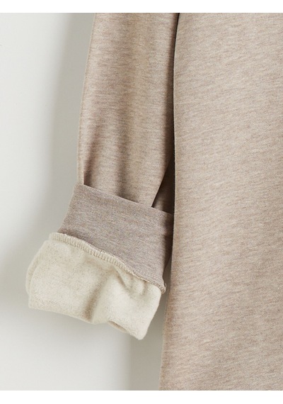 Lcwaıkıkı Basic Bej Bisiklet Yaka Erkek Kalın Sweatshirt