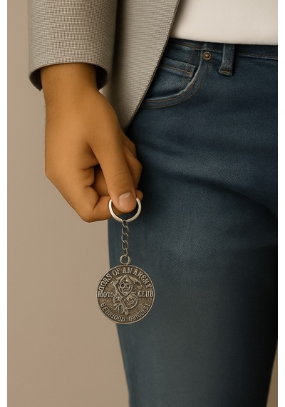 Sons Of Anarchy Moto Club Gümüş Renk Unisex Metal Anahtarlık Biker Tarzı Aksesuar